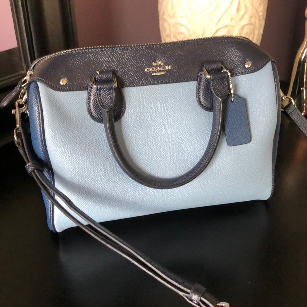 Coach two tone blue purse